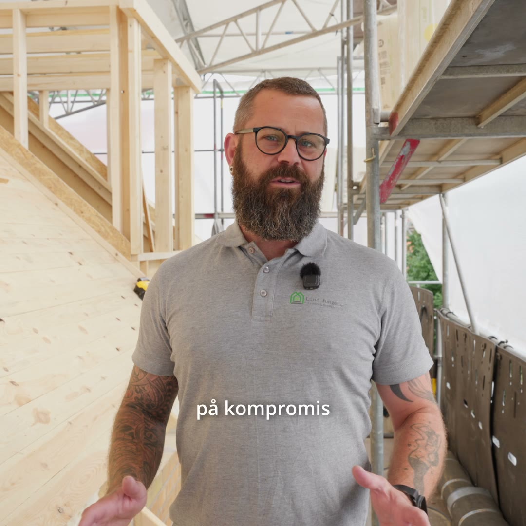 Medarbejder fra Lund Junget på byggepladsen